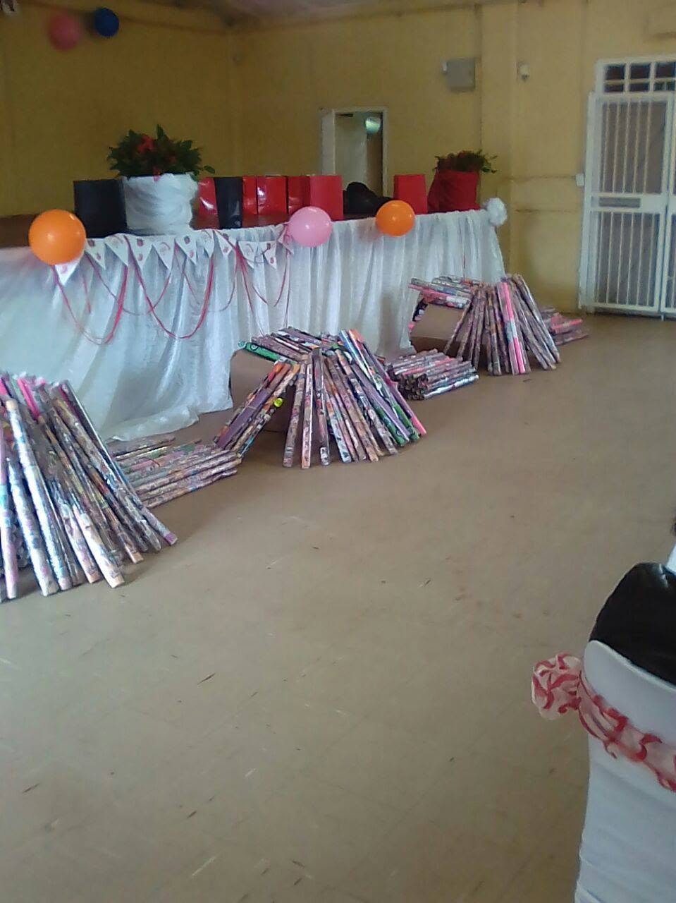 Stationery and gifts prepared for learners